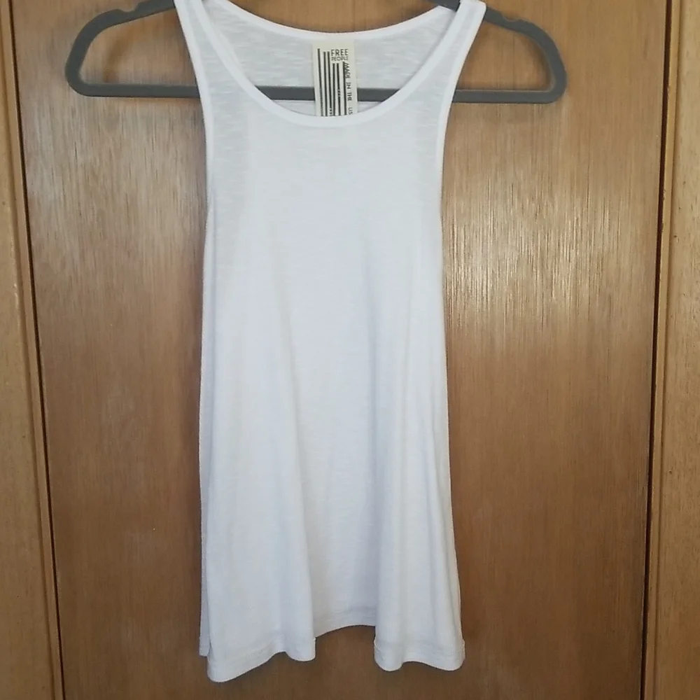 Free People White Swing Tank Top Shirt sz small